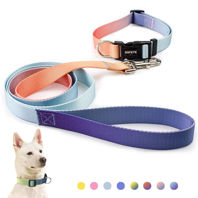 Adjustable Nylon Dog Collar & Leash Set - Quick Release Buckle - photo 2