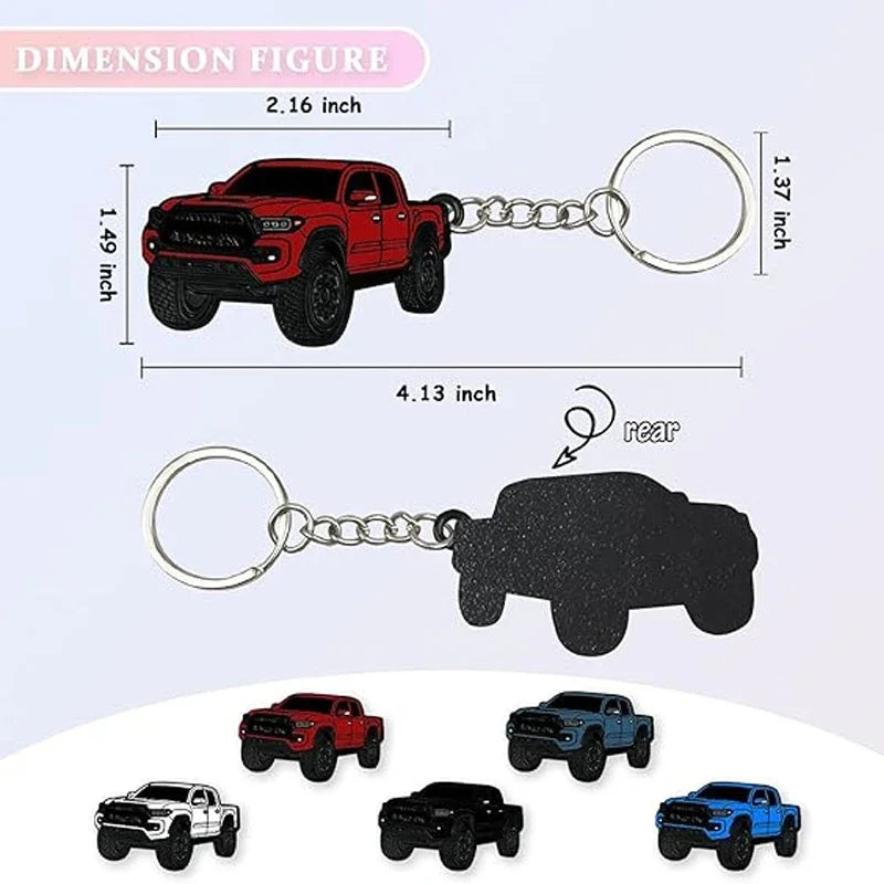 Zinc Alloy Uncoated Car Model Pendant Keychain for Tacoma Style Metal Keychain for Toyota Tacoma Durable Decor Accessories
