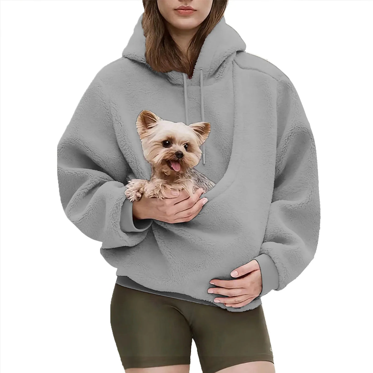 Women's Pet Carrier Hoodie with Kangaroo Pouch for Small Dogs and Cats