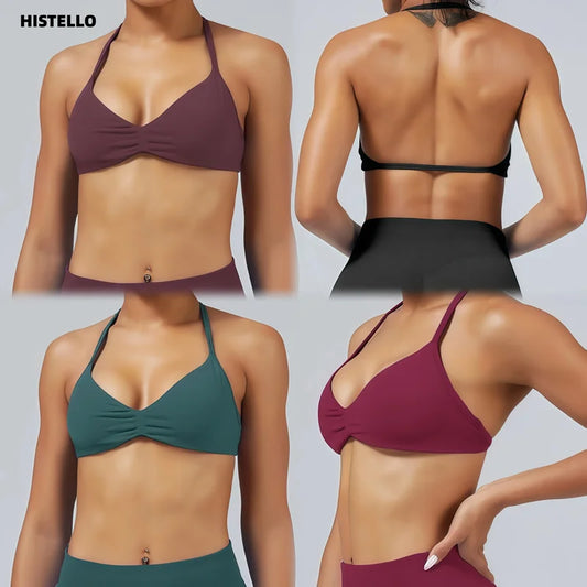Impact Strappy Sports Bra — Seamless Yoga & Running Top