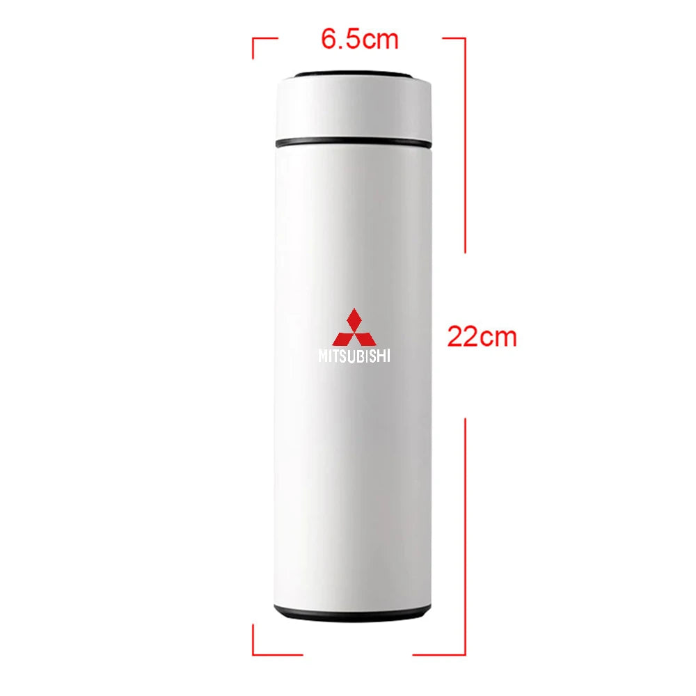 Stainless Steel Car Badge Thermos Mug Leak Proof Thermo Cup Smart Thermos Kettle For Mitsubishi Ralliart Pajero Eclipse Asx L200