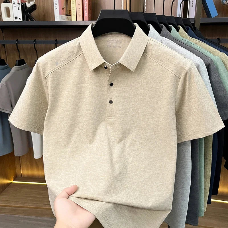 Men's Modern Polo Shirt - Slim Fit, Short Sleeve Business Casual