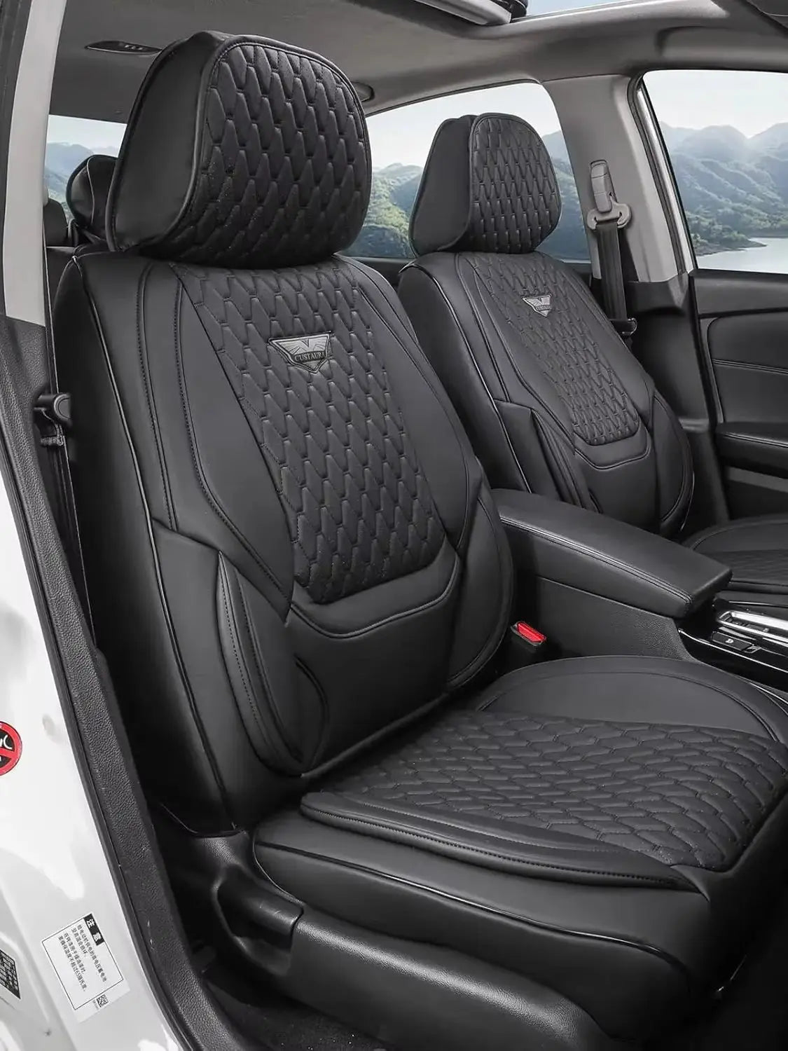 EKR Universal Car Seat Covers 5 Seats Full Set For Toyota Honda Lexus Ford Kia Hyundai Audi Waterproof Leather Auto Seat Protection All-Season Universal Fit Most Car Sedan SUV Car Accessories