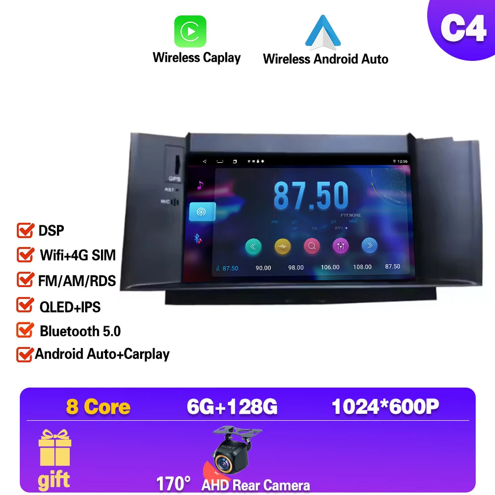 7" Car Stereo with Apple CarPlay & Android Auto, Compatible with Citroen C4, C4L & DS4