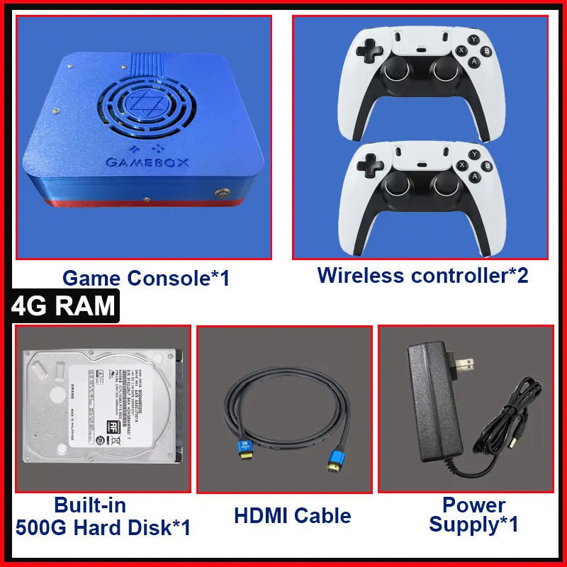 GD10 Dual-System Mini PC Console — i3 CPU, 1TB, Plug-and-Play TV, Wireless Controller
