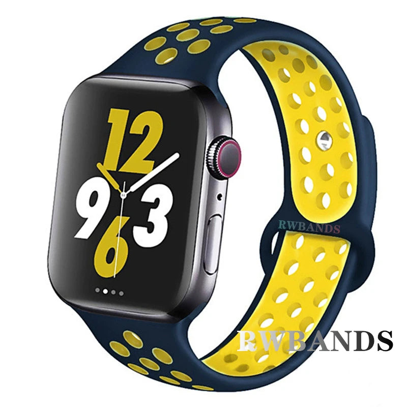 Sport Strap for Apple Watch Band 46mm 44mm 40mm 42-38-41mm 45mm Breathable Bracelet iWatch Series 10 9 8 7 6 SE 5 3 Ultra 2 49mm