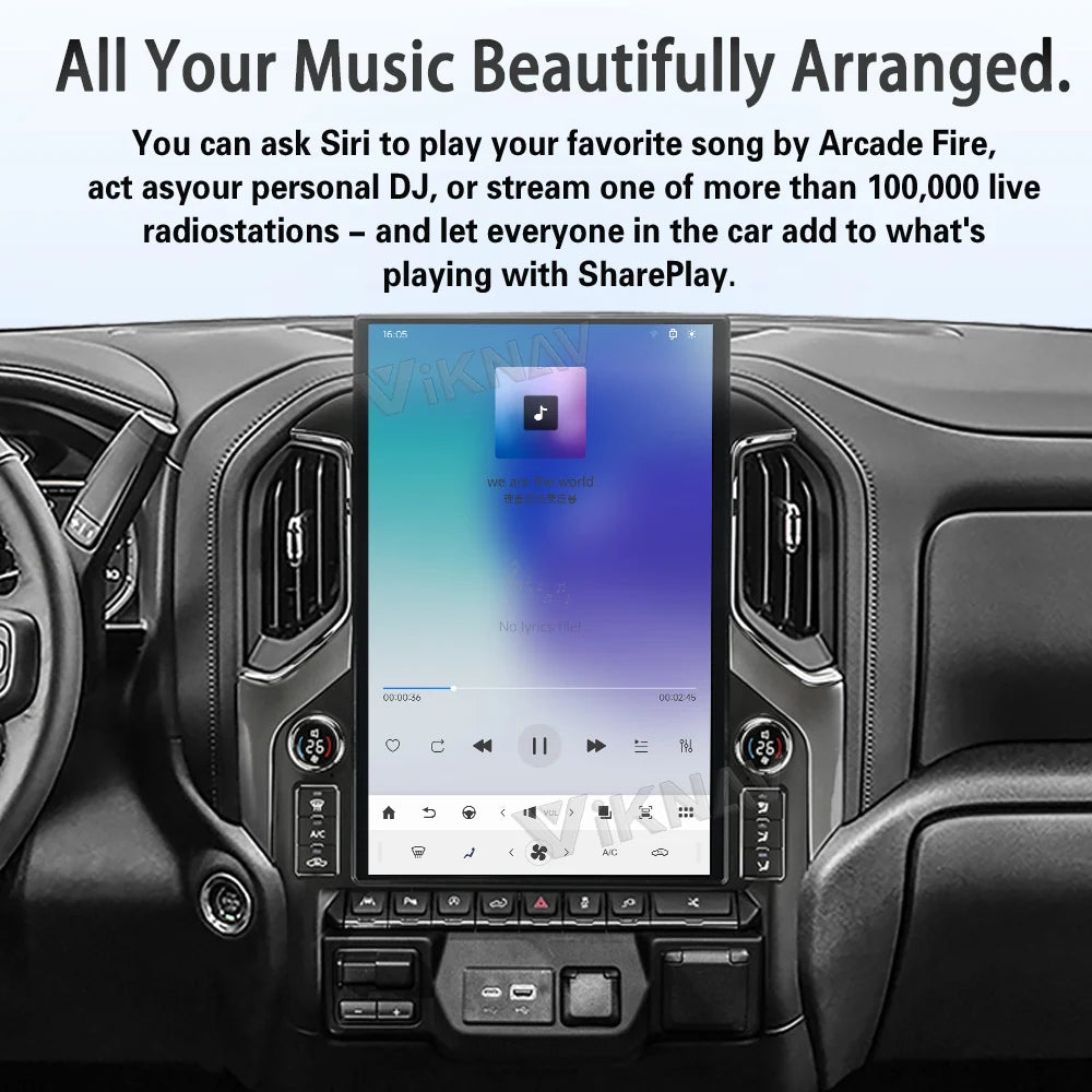 17.2" Android14 Car Radio For GMC Sierra Chevrolet Silverado 2019-2024 Touch Screen With LCD Knob Carplay Android Auto Player