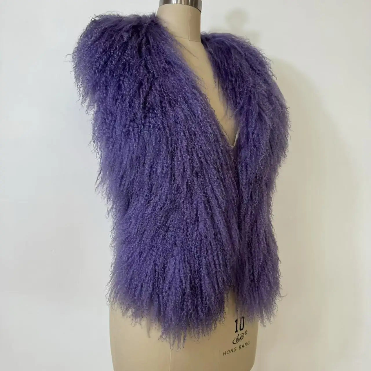 Fluffy Luxury  Real Mongolian Fur Halter Vests Women Solid Deep V-Neck Backless Bandage Sleeveless Jackets Top Outerwear Coat