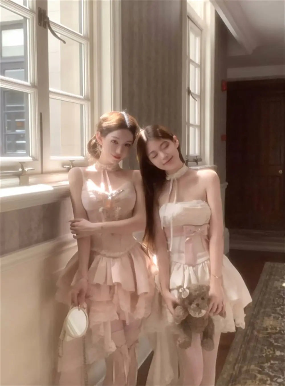 French Vintage Elegant Sweet Woman Dress Sexy Strapless Design Short Party Mini Dress Female Fairy Birthday Party Chic Clothes