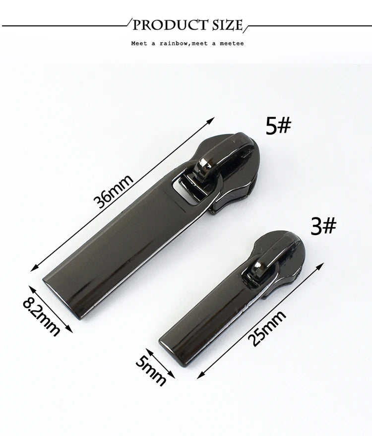 Meetee 10/20/50Pcs 3# 5# Zipper Sliders for Nylon Zips Tape Bag Garment Jacket Zip Puller Head Repair Kit DIY Sewing Accessories