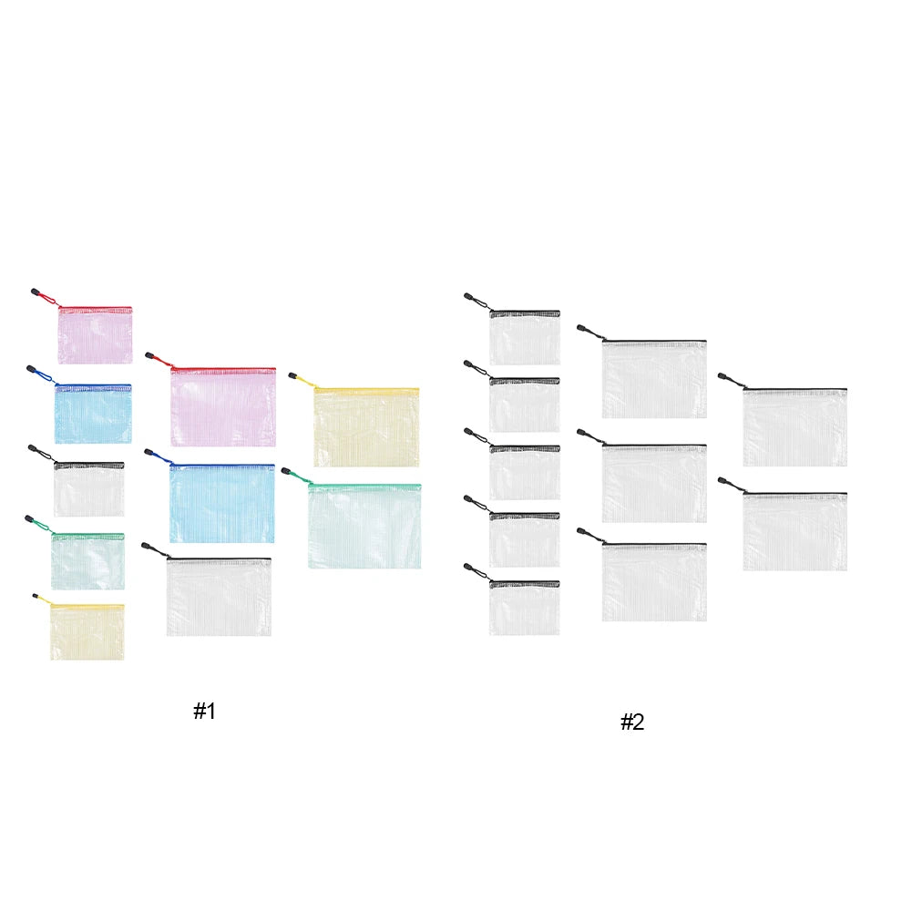10Pcs Document Bag A5 A6 Plastic Zip File Folders Waterproof Document Organizer for  Office Supplies Travel Storage Bags