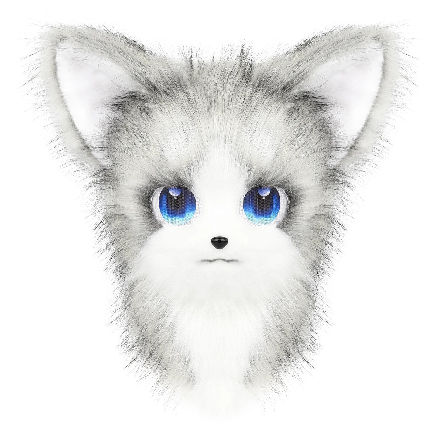Animal Furry Fursuit Head Mask Plush Cat Fox Mask Costume Props for Halloween Cosplay Party