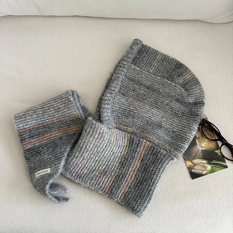 Women's Hooded Scarf and Hat Set - Balaclava Style Winter Wrap - photo 7