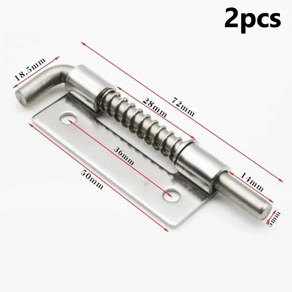 2Pcs Silver Door Latch Sliding Lock Bolt Latch Hasp Staple Gate Safety Lock Latch Bolt Latch Spring