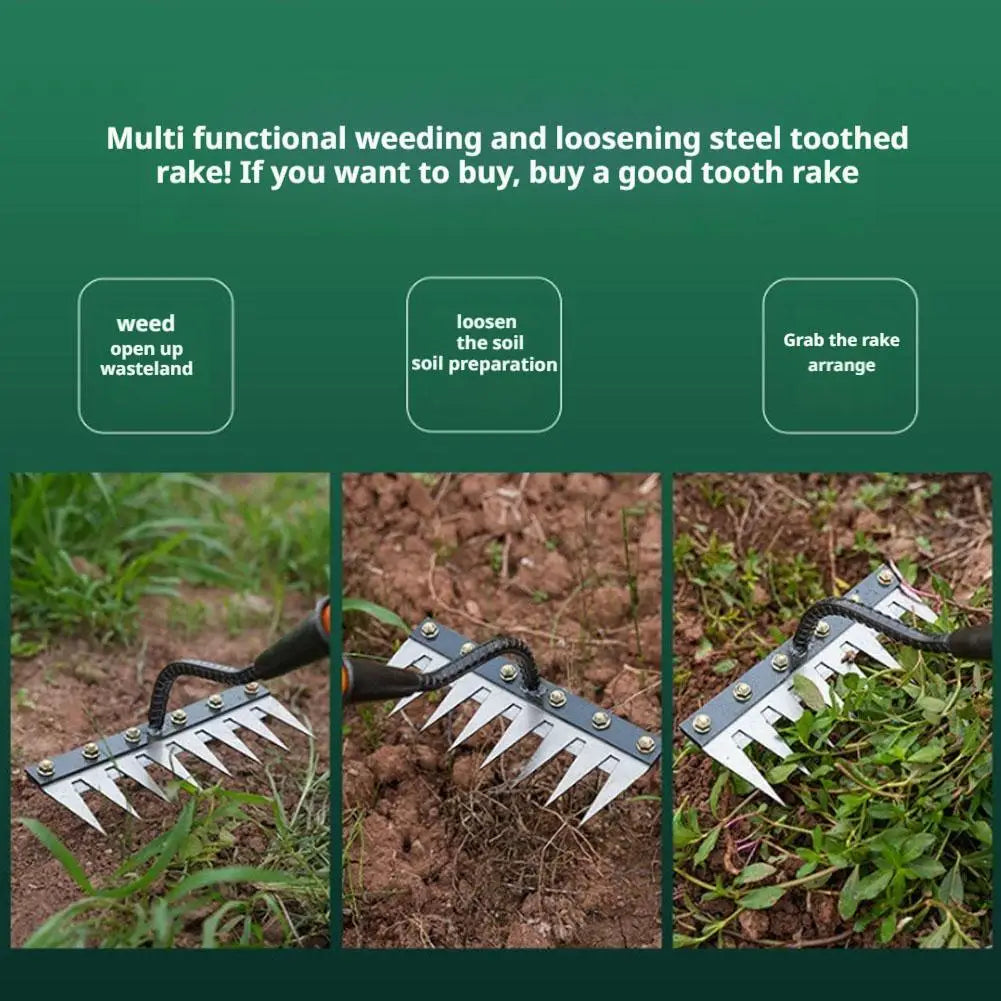 5/6/7/8 Garden Hoe Weeding Tool Digging Wild Vegetables Weeding Loosening Soil Agricultural Farm Tools Menggang Rake Accessories
