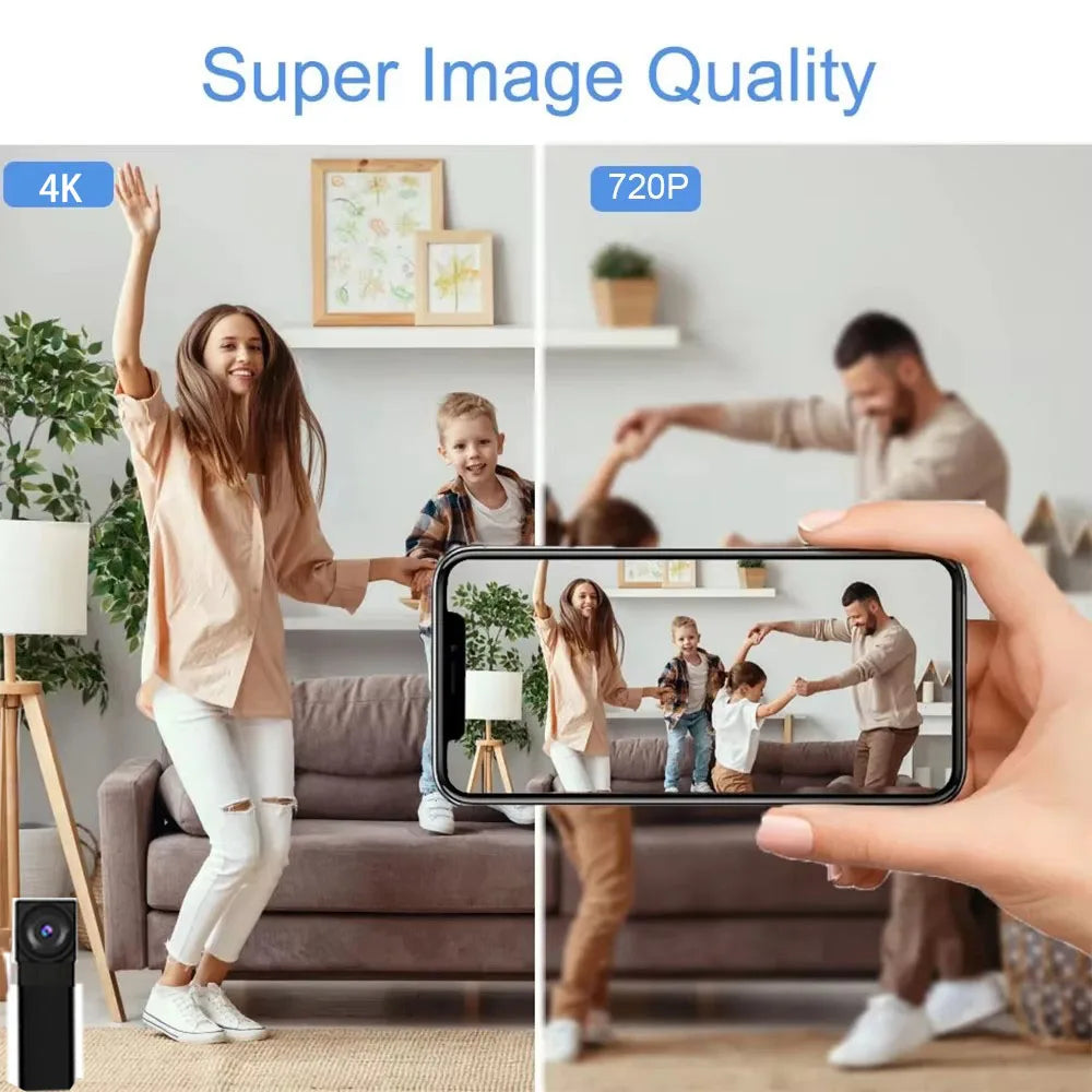 4K Mini WiFi Home Camera — DIY Remote Monitor with Motion Alerts