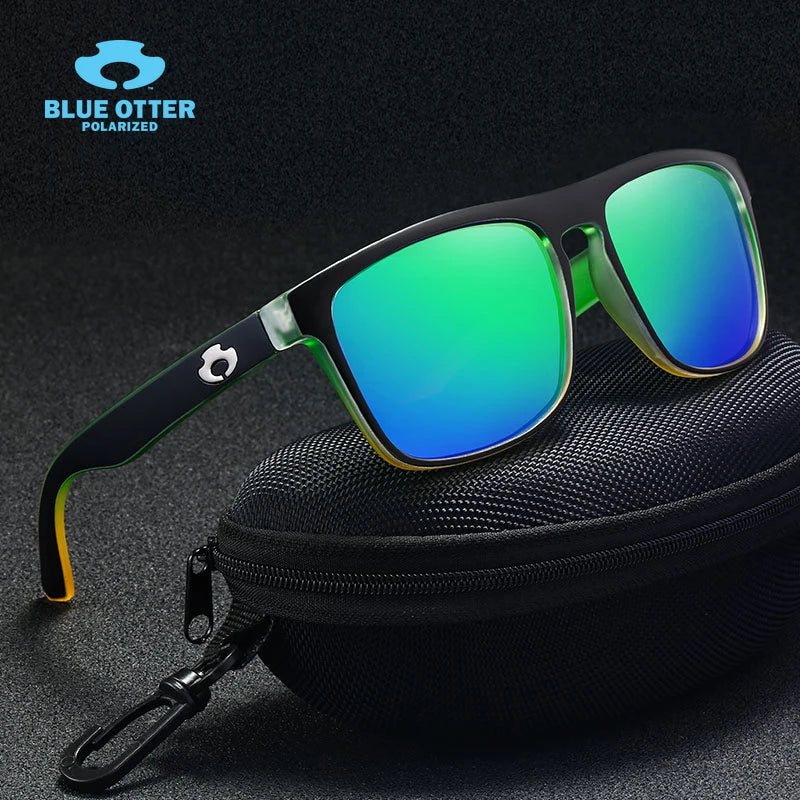 BLUE OTTER Polarized Square Sunglasses — Anti-Glare Unisex