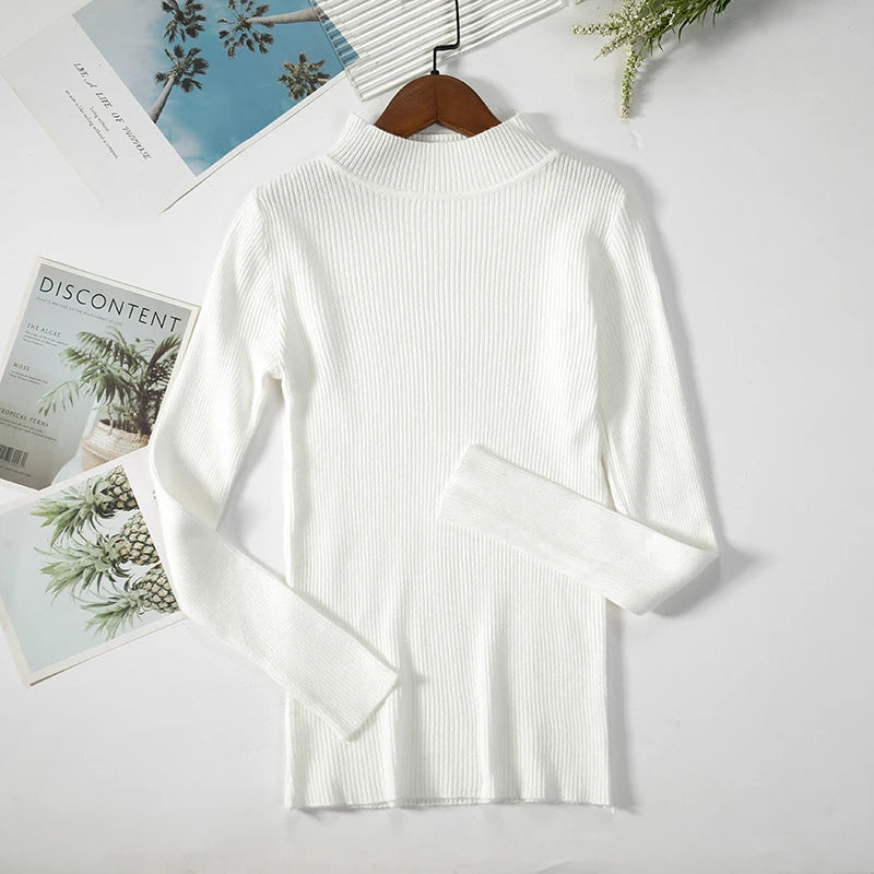 Women's Soft Turtleneck Sweater — Cotton Blend Knit