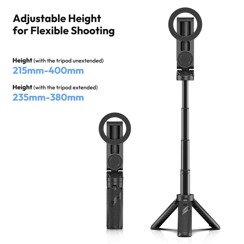 Ulanzi JJ03 Magnetic Phone Tripod Wireless Handle Selfie Stick Desktop Foot  Suitable iPhone 16/15/14/13 Pro Max