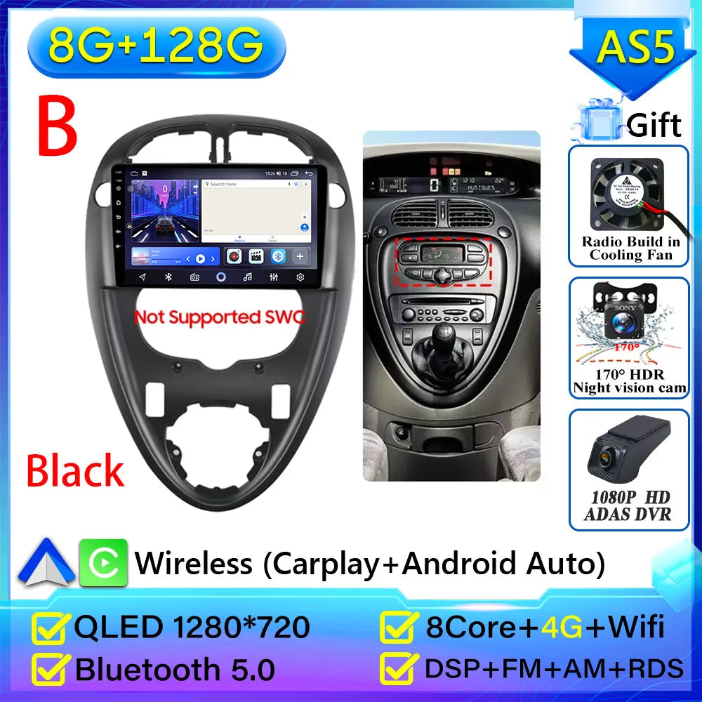 For Citroen Xsara Picasso 1999-2010 Car Radio Carplay Multimedia Player Screen GPS Navigation Android Auto Video Wifi No 2din 2K