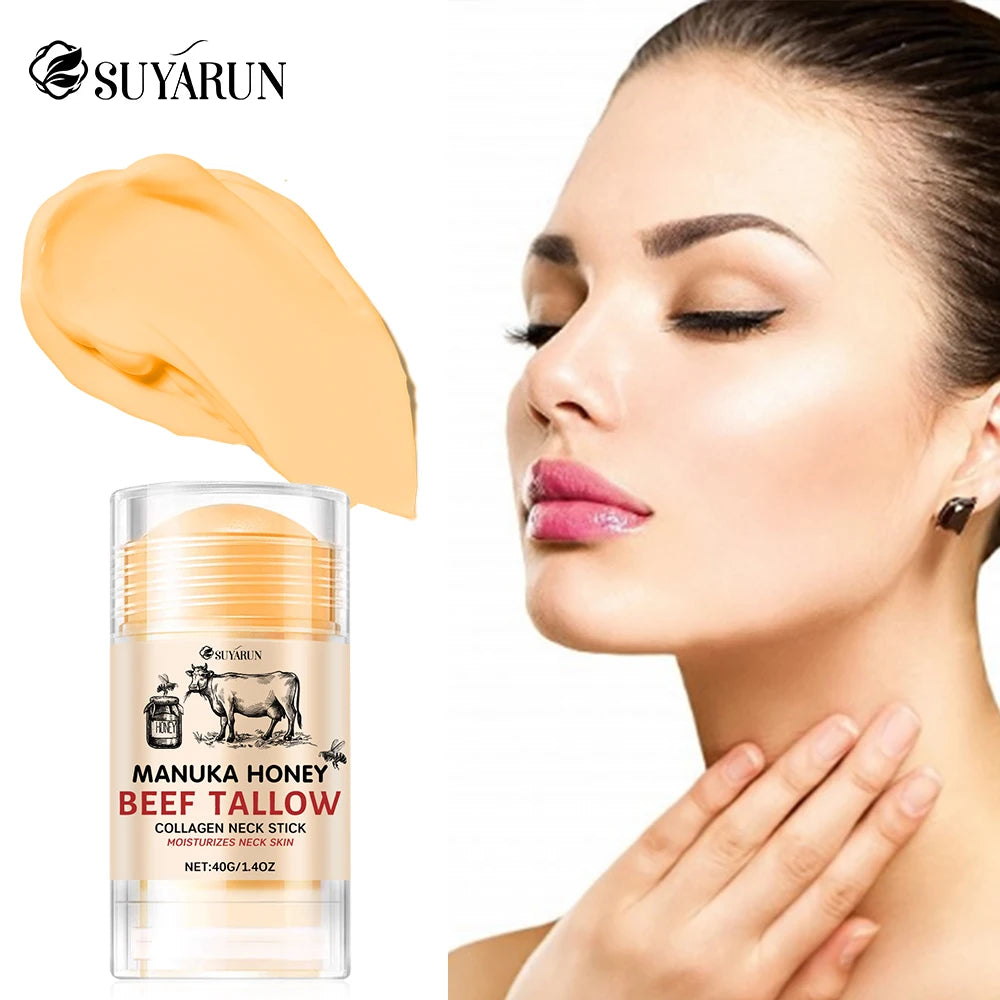 SUYARUN Honey Tallow Neck Care Cream Stick – Deep Moisturizing & Nourishing for Dry Rough Neck Skin