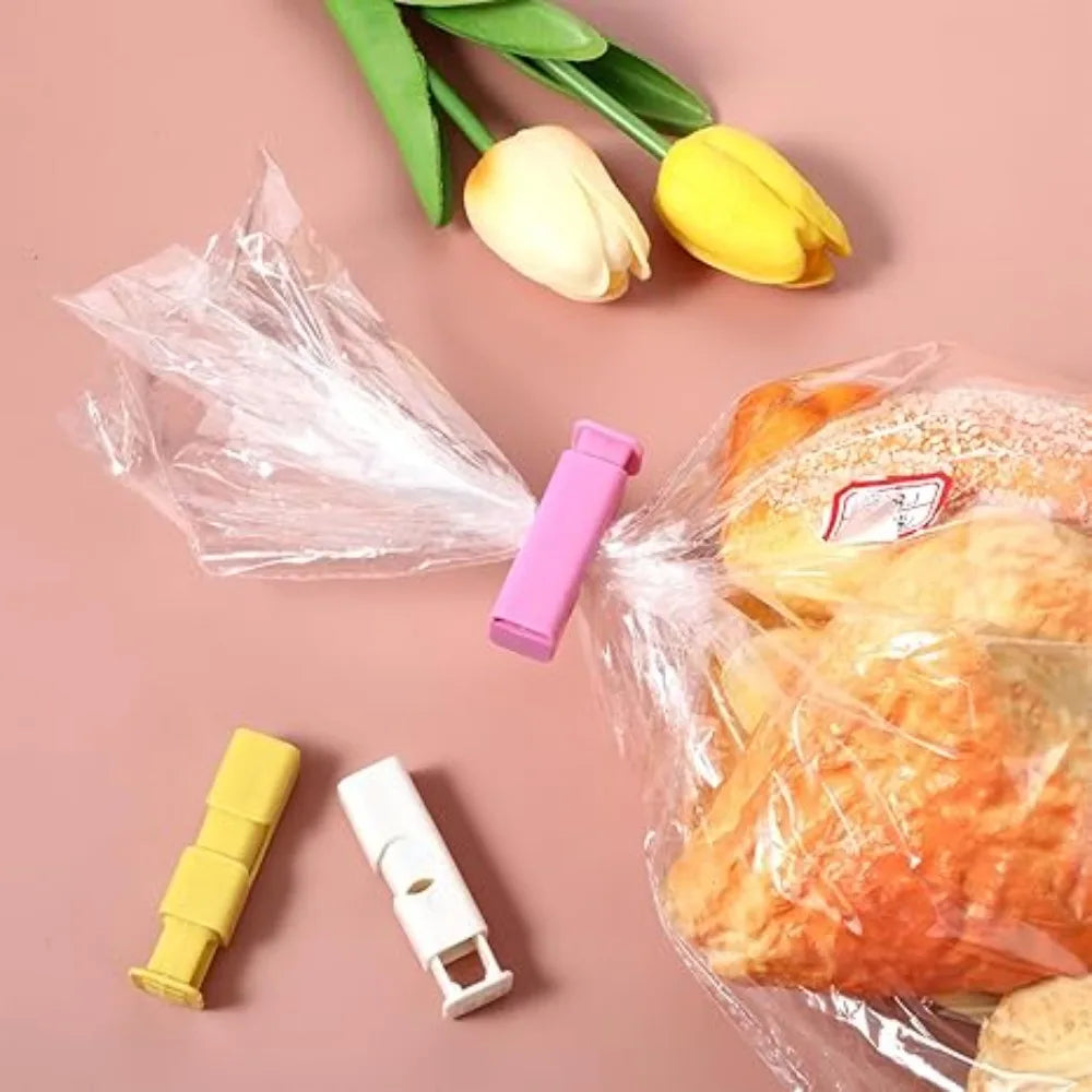 1-60Pcs Food Sealing Clips Squeeze Bread Bag Plastic Bag Sealing Clips Snack Bag Moisture-proof Fresh-keeping Clips Reusable