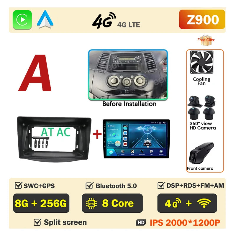 Android 16 Car Radio Player For Mitsubishi Grandis 1 2003 - 2011 Auto GPS Navigation Carplay Bluetooth DSP Wifi 5G NO 2din DVD