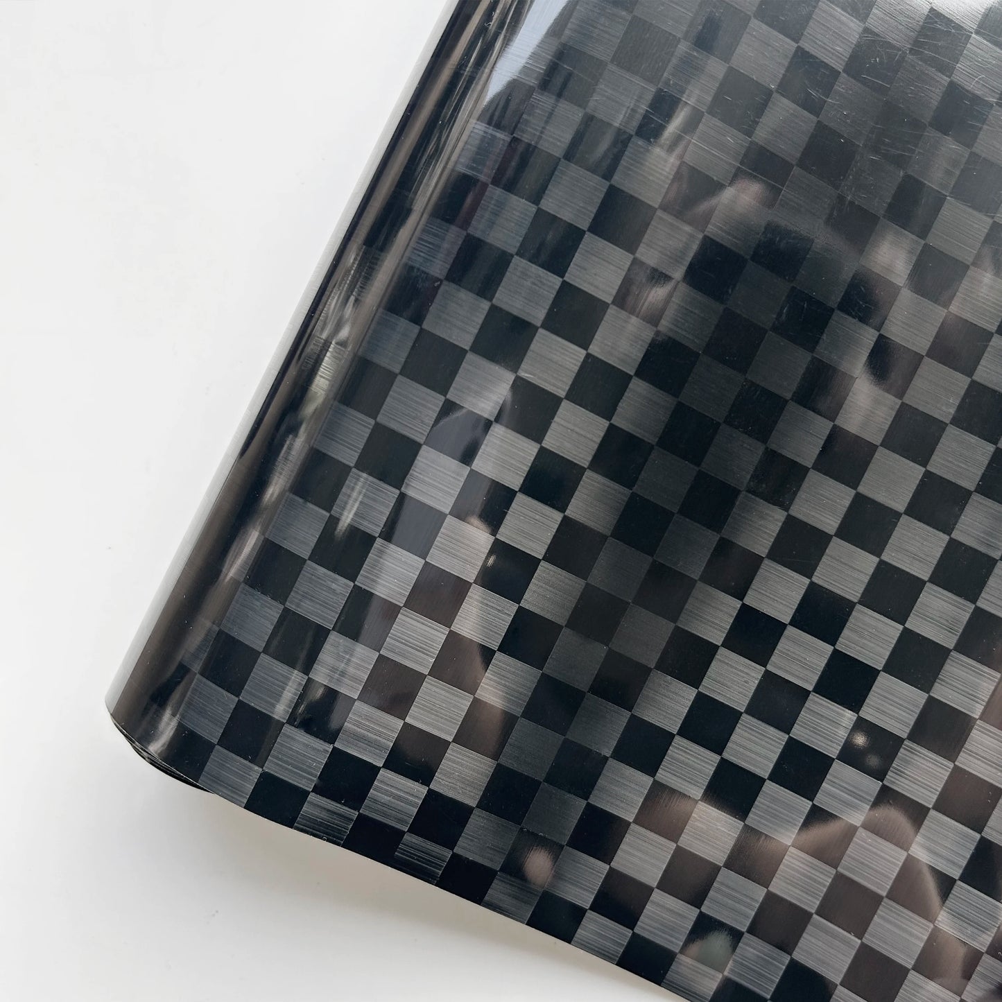 Premium High Gloss 9D Plaid Pattern Forged Carbon Fiber Film Car Wrap Vinyl Covering Film Air Release Self-Adhesive Auto Sticker