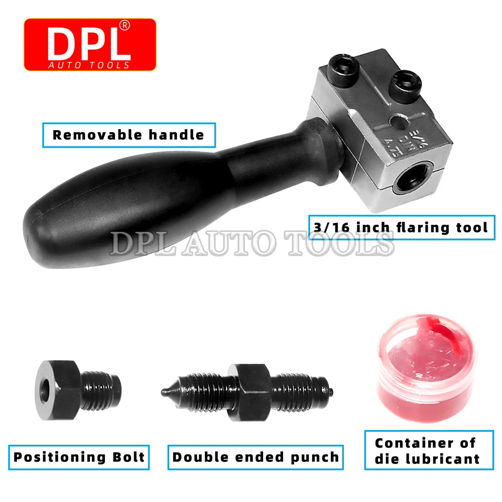 3/16in Double Flaring Tool Metal Handheld Brake Line Double Tool for Motorcycle Automotive Truck Brake Line Flaring Tool