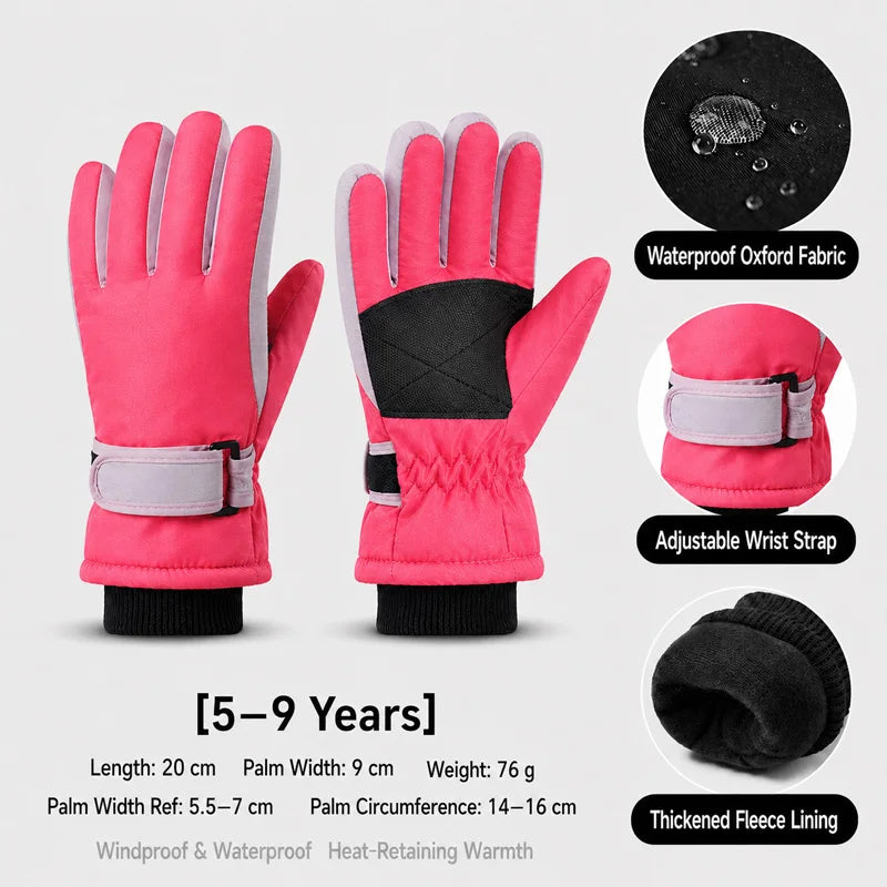 Kids Winter Ski Gloves - Fleece Lined Snow Gloves for Ages 3-15 - photo 17