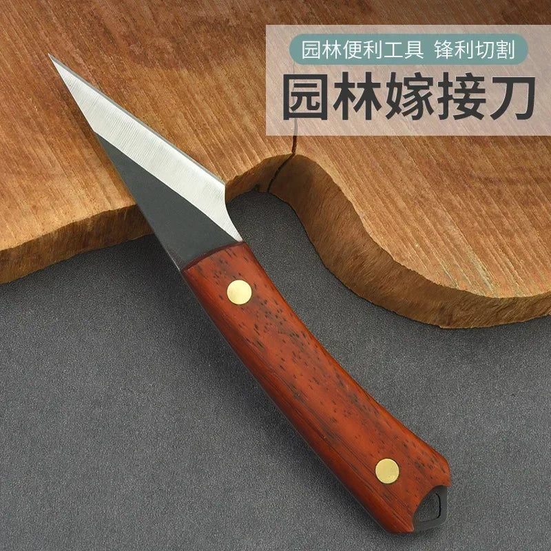 Mini steel grafting and budding garden knife