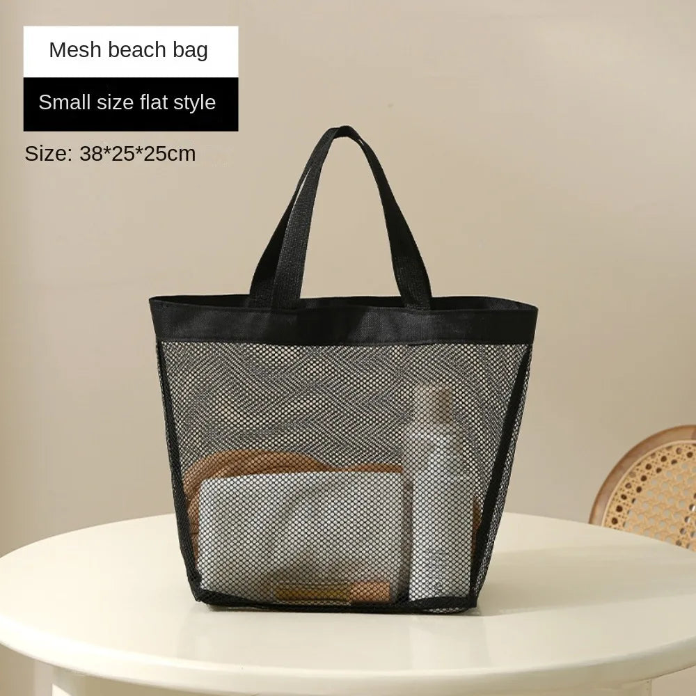 Hot Sale Large Capacity Mesh Wash Bag Large Capacity Shopping Bag Totes Shoulder Bag Foldable Portable Beach Handbags