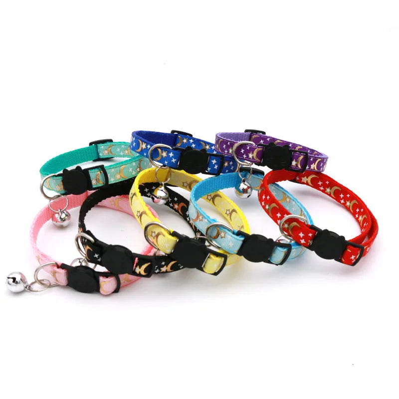 Star & Moon Cat Collar with Bell - Adjustable Kitten Collar – photo 3