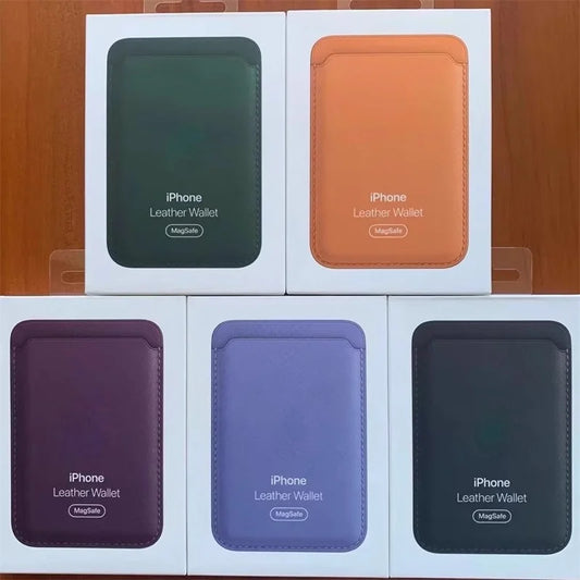 MagSafe Magnetic Wallet Card Holder – Leather Case for iPhone 17, 16, 15, 14, 13, 12 & Samsung