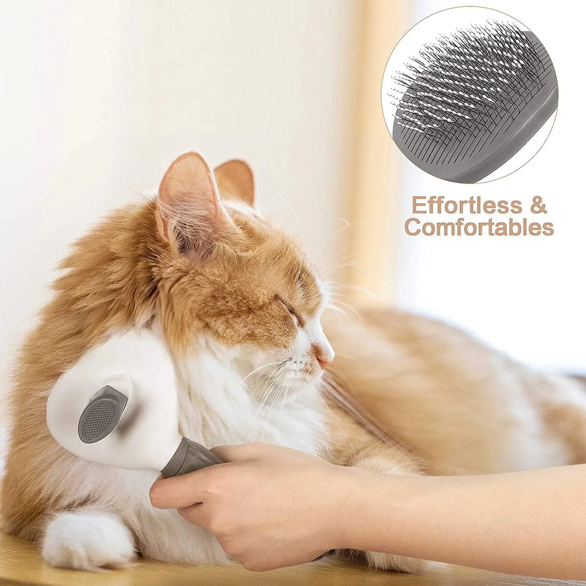 Self-Cleaning Slicker Brush for Dogs and Cats, Pet Hair Remover