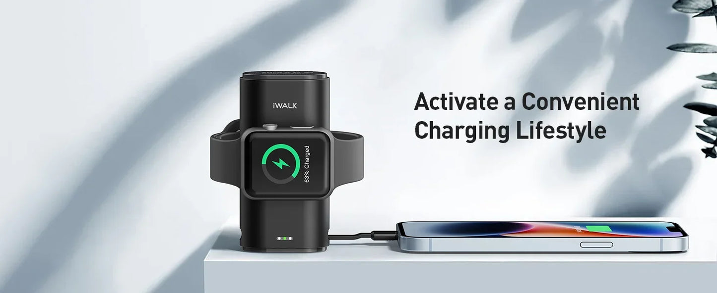 iWALK 9000mAh Magnetic Power Bank — Fast Wireless Charging with Built-in Cable