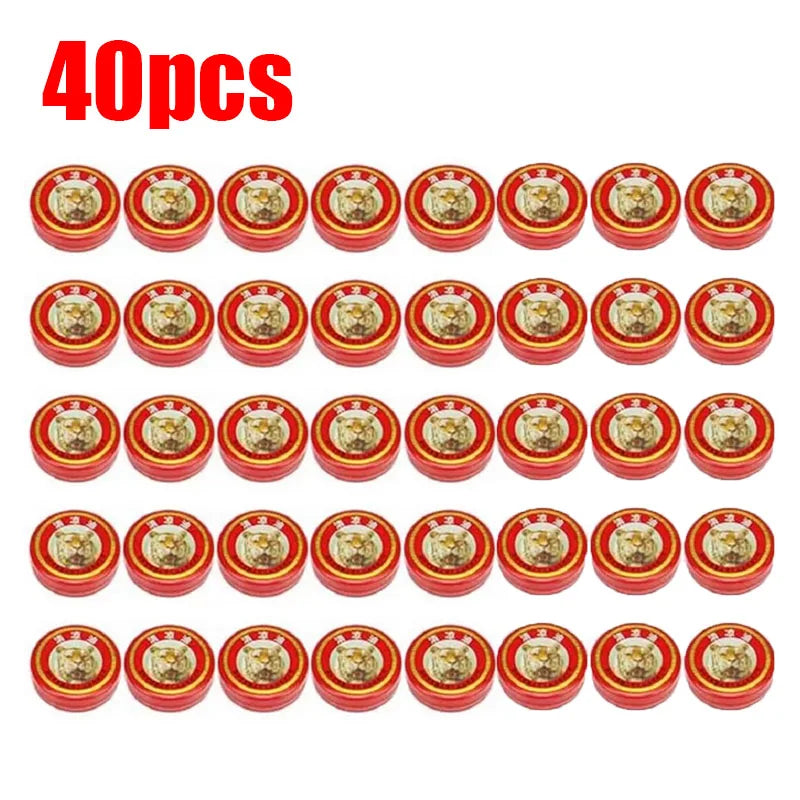10/40/60pcs Natural Tiger Balm Essential Oil Mosquito Elimination Headache Cold Dizziness Solid Balm Ointment Fragrance Unisex