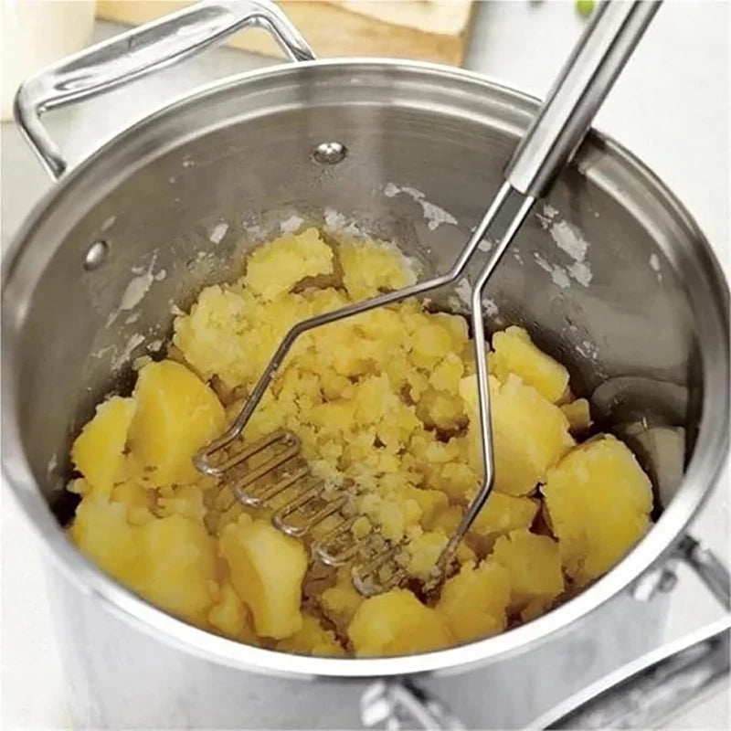 Professional Potato Masher Tool,Stainless Steel with Ridged Press,9.7 Inch for Efficient Mashing,Hangable,Good Material& Durable
