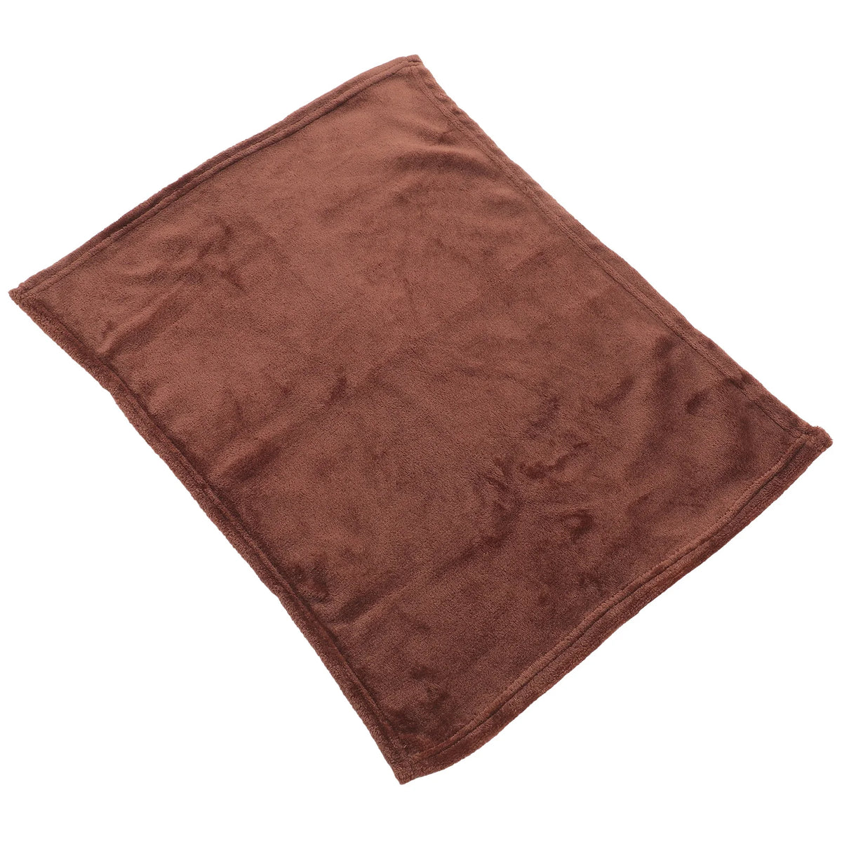 Coffee Color Flannel Fleece Pet Blanket - Lightweight Solid Bedding - photo 3