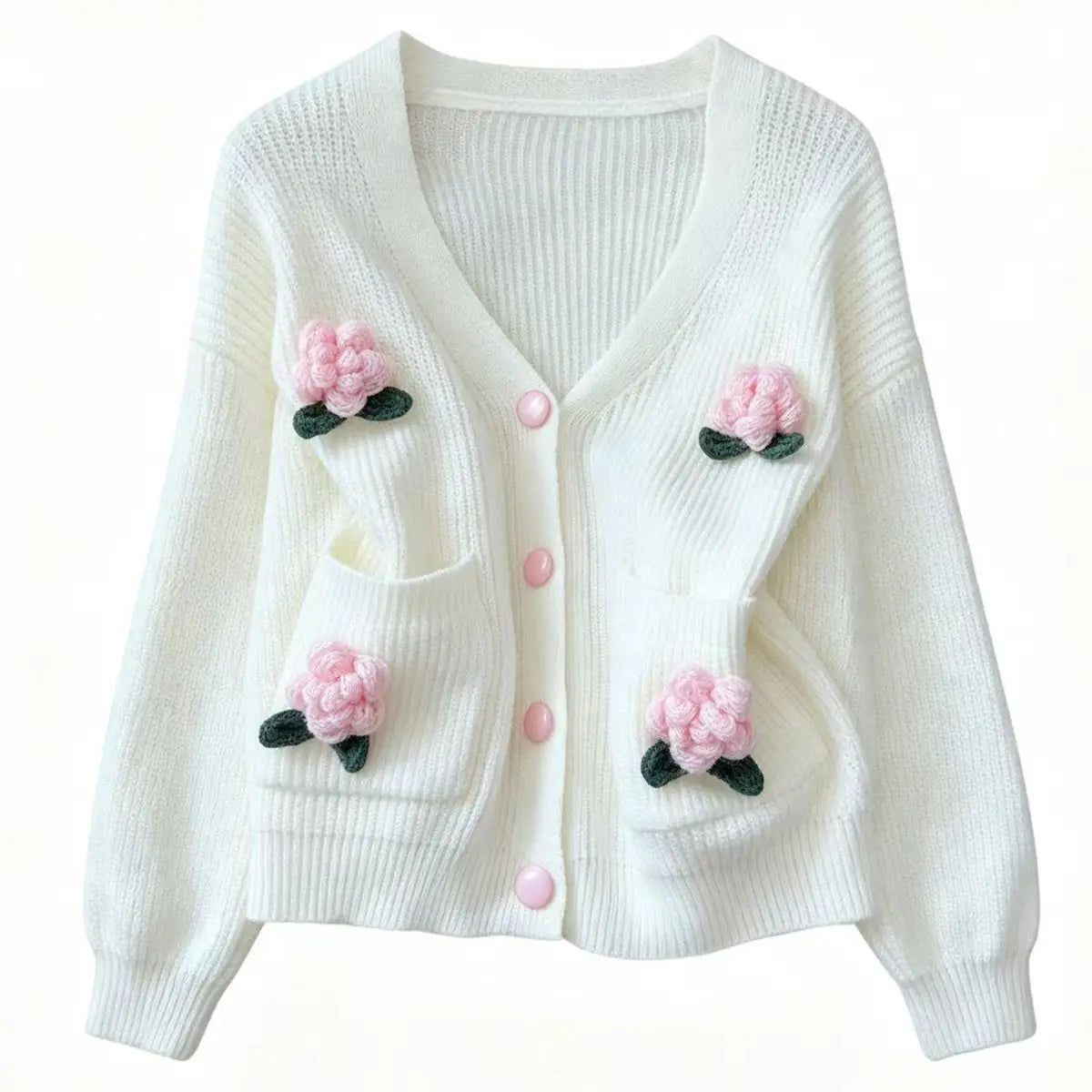 Womens Cardigan Sweaters Winter 2026 New 3d Flower Casual Knit Trendy Jackets Top for Autumn Winter Cute Jumpers Sweet Tops