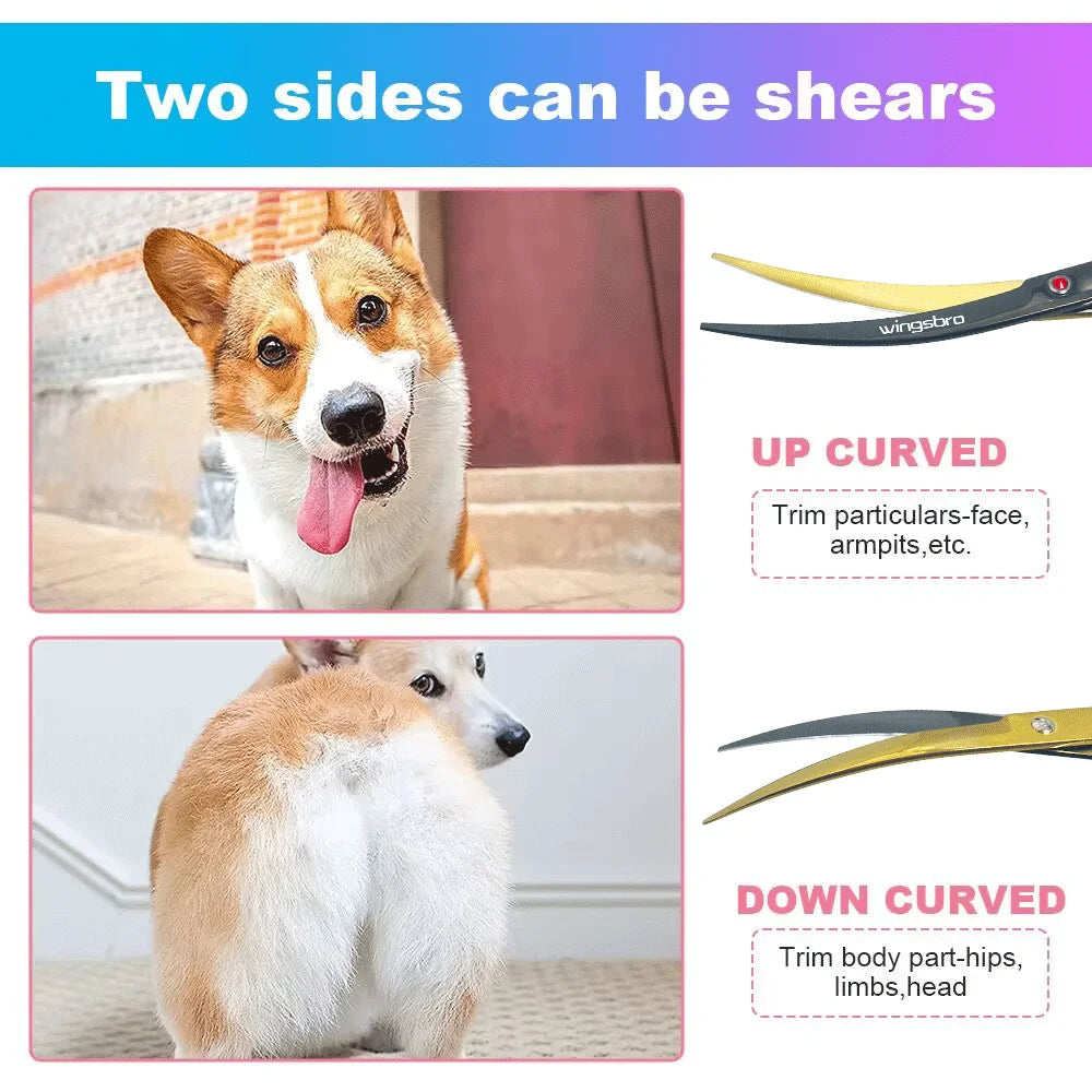 7-Inch Curved Pet Grooming Scissors - Left & Right Hand – photo 6