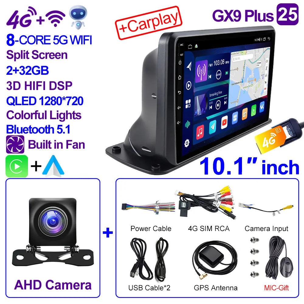 CAIXI 9"/10" Universal 2-DIN Android Car Stereo — CarPlay, GPS Navigation, Truck & Car Fit