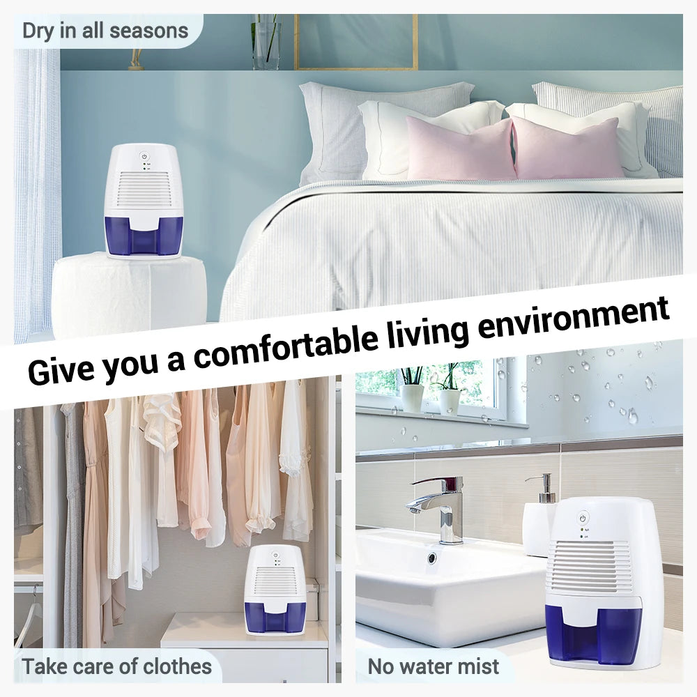 Home Mini Dehumidifier Portable Bedroom Quick Moisture Air Dryer Mute Absorber Bathroom Closet Dehumidifier Desiccant USB Plug