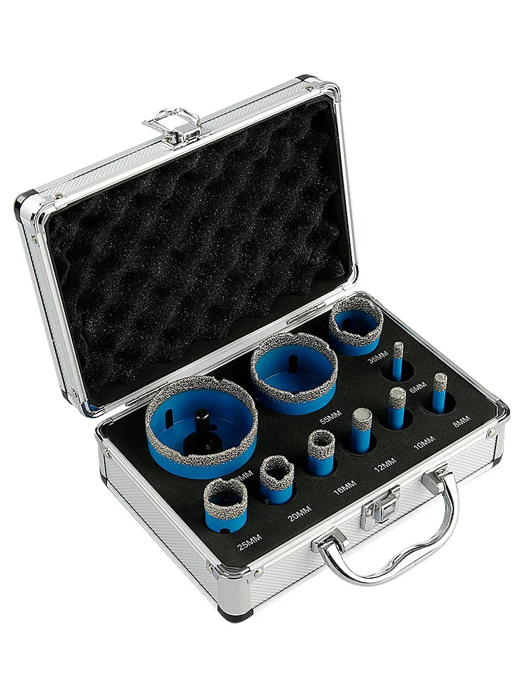10 Pc Diamond Dry Core Drill Bit Set 5/8-11 for Tile & Granite