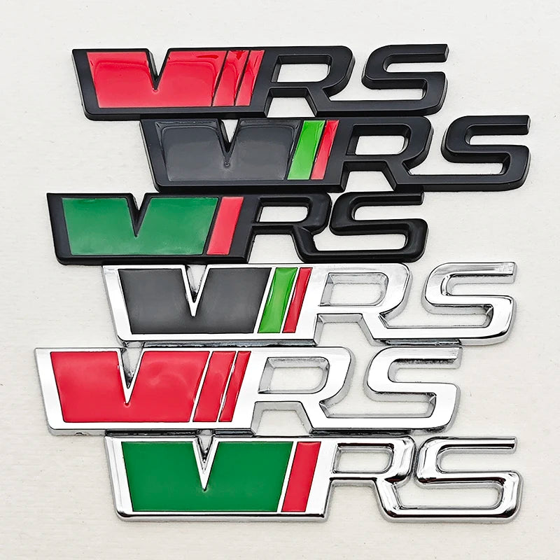 3D Metal Logo VRS Sticker Letters Emblem Car Front Grille Fender Side Trunk Badge For Skoda RS VRS Stickers Accessories