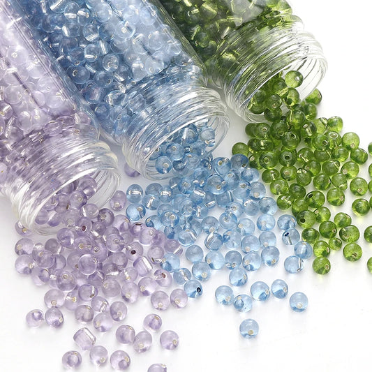 110pcs 4mm Silver Lined Seed Beads Water Drop Shape Czech Glass Beads For DIY Jewelry Making Crafts Charms Bracelets Accessories