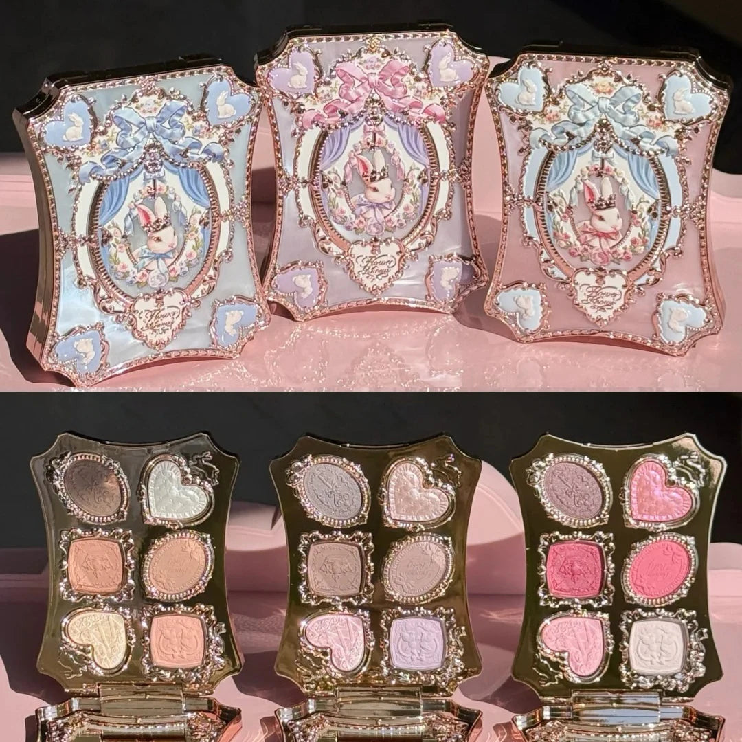 Flower Knows 2026 Bunny Garden Makeup Palette – Cute Rabbit Eyeshadow, Blush & Highlight All-in-One