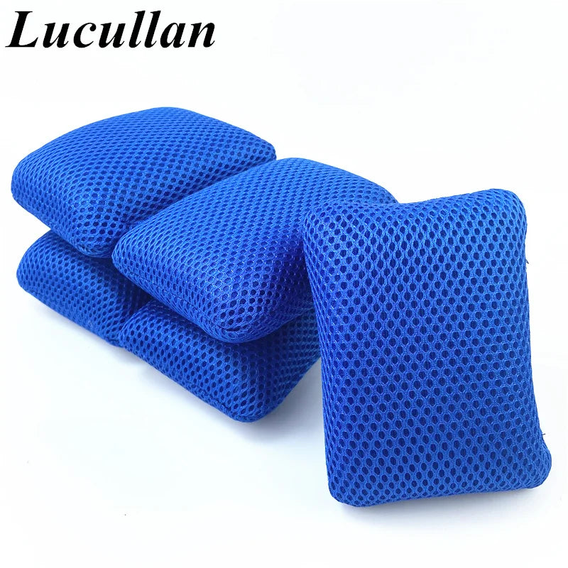 Lucullan 3 Color Microfiber Bug Sponge For Car Washing Ultra Soft Mesh Sponges to Clean Glass Paint Dirty