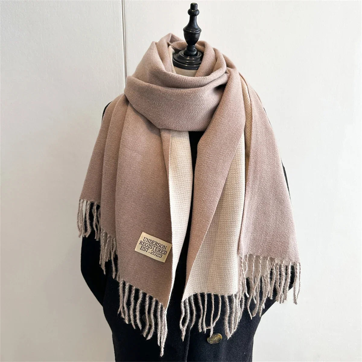 Women's Solid Tassel Scarf - Long Cashmere-Feel Blanket Wrap - photo 7