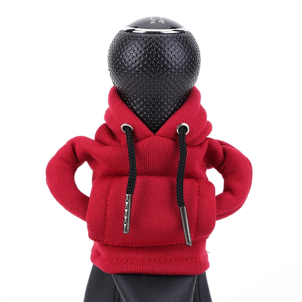 Hoodie Car Gear Shift Knob Cover Fashion Gearshift Handle Gear Lever Decorative Hoodie Sweatshirt Cover Auto Interior Accessorie